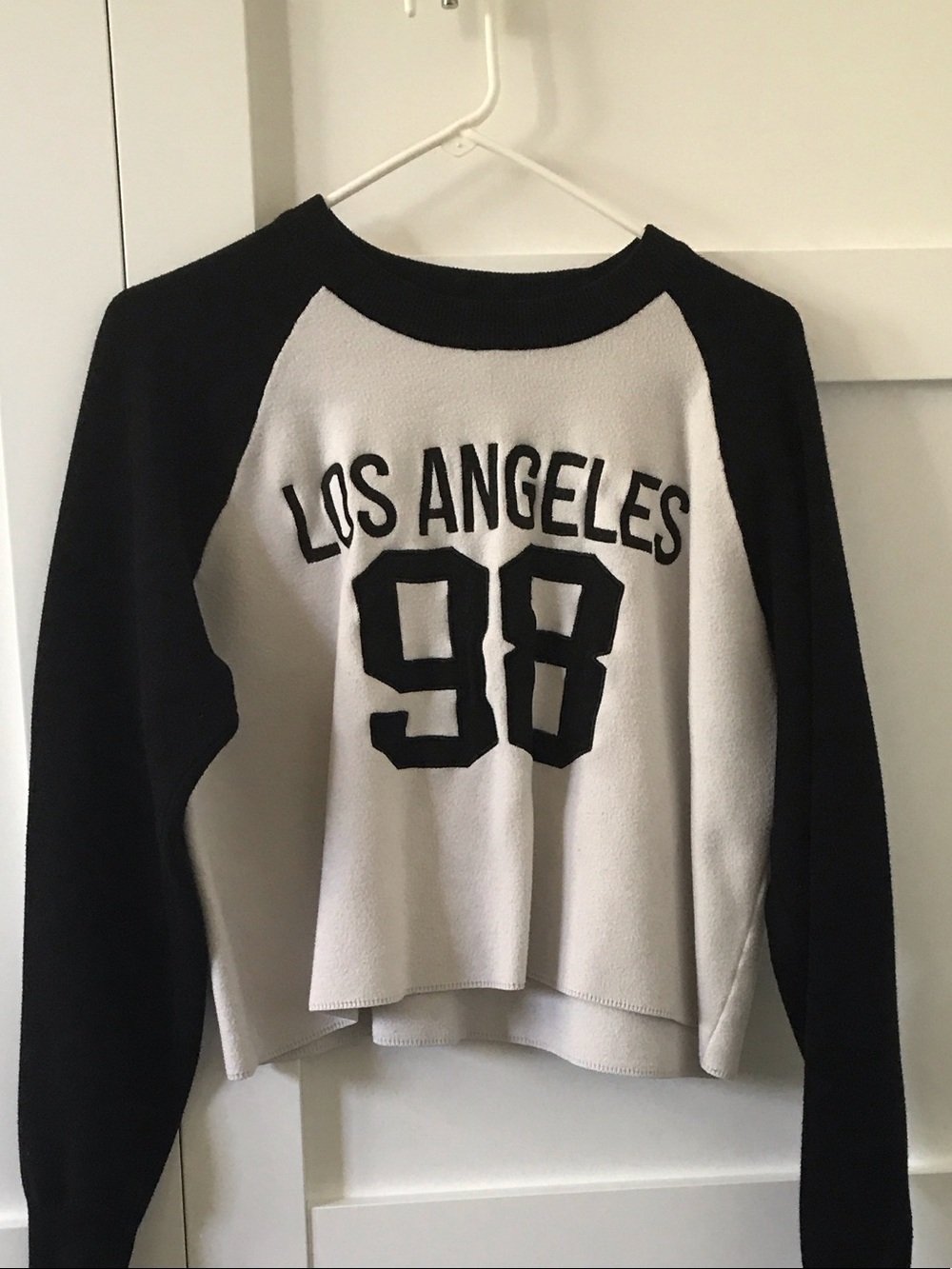 Justify Los Angeles 98 Black and White Crewneck Sweater